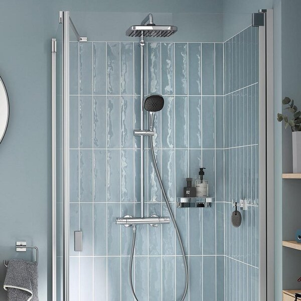 Grohe Vitalio Comfort set de duș perete cu termostat cu duș de ploaie StarLight Chrome 26696001