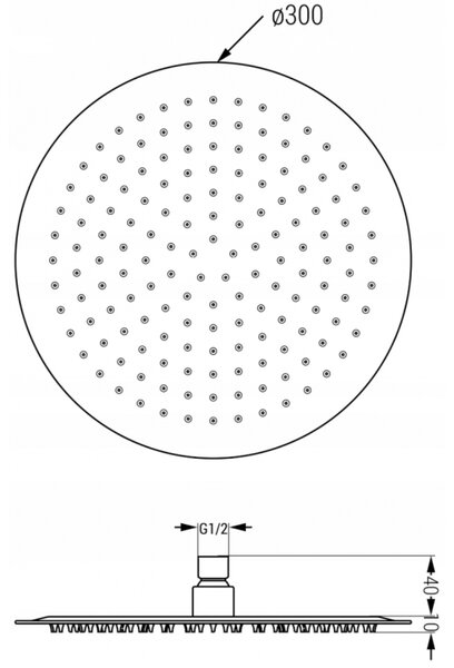 Mexen Slim cap de duș 30 cm cu braț de duș, auriu - 79230211-50