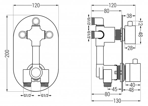 Mexen Kai, set de duș/cadă ascuns DR70 cu duș cu efect de ploaie 25 cm, alb, 77602DR70251-20