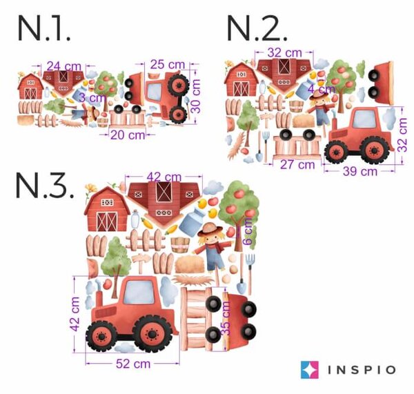 INSPIO-Autocolant textil - Autocolante pentru pereți - atmosferă de fermă jucăușă pentru camera copiilor