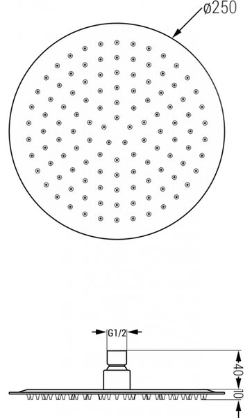 Mexen Kai, set de duș/cadă ascuns DR70 cu duș cu efect de ploaie 25 cm, alb, 77602DR70251-20