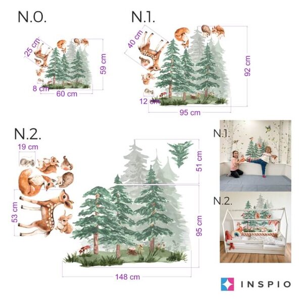 INSPIO-Autocolant textil - Sticker Perete - Animale din Pădure