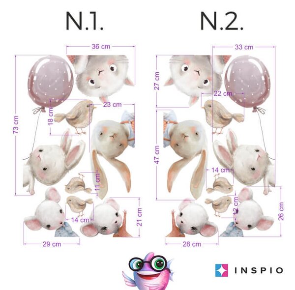 INSPIO-Autocolant textil - Autocolante pentru perete - Animale în acuarelă în jurul ușii