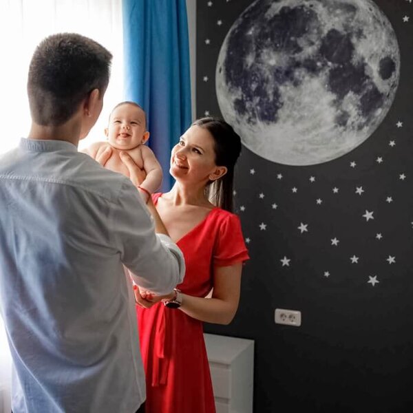 INSPIO-Autocolant textil - Autocolante pentru perete - Lună și stele