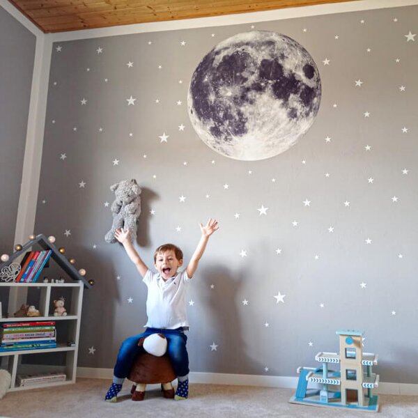 INSPIO-Autocolant textil - Autocolante pentru perete - Lună și stele