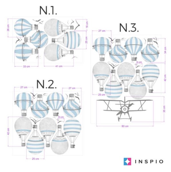INSPIO-Autocolant textil - Autocolante Baloane albastre