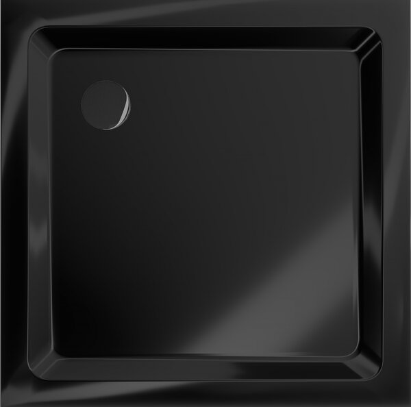 Mexen Flat receveur de duș pătrat subțire 70 x 70 cm, negru, sifon negru - 40707070B