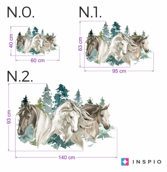 INSPIO-Autocolant textil - Autocolant pentru băieți - cai în natură