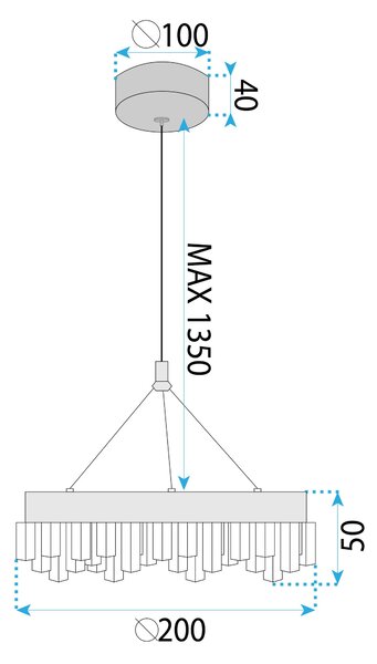 Lampă suspendată LED LHJ097-CP GOLD