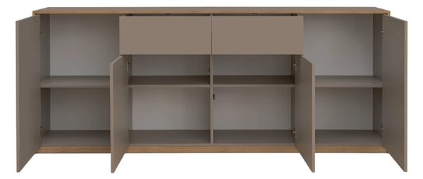 Comoda pentru living COMPLEX, gri, PAL laminat, 220x40x89 cm