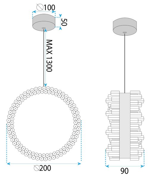 Lampa LED LHJ098-CP GOLD
