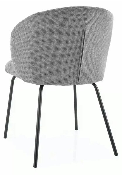 Scaun KEVIN, gri/negru, stofa clasica/metal, 57x44x79 cm