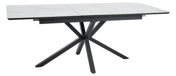 Masa extensibila pentru sufragerie LOGAN, alb/negru, 160/200x90x76 cm