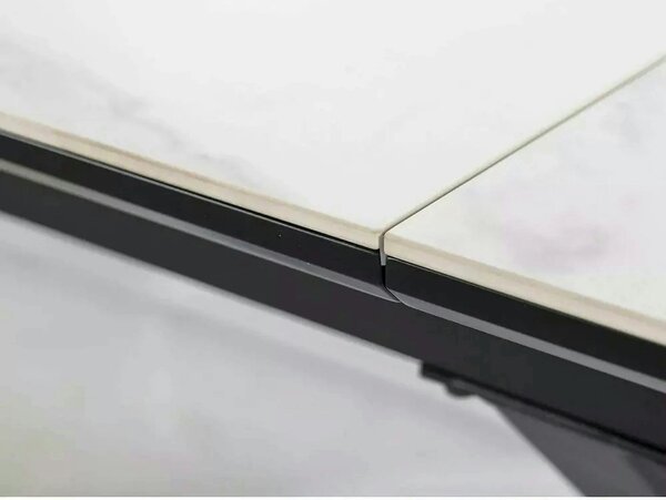 Masa extensibila pentru sufragerie LOGAN, alb/negru, 160/200x90x76 cm