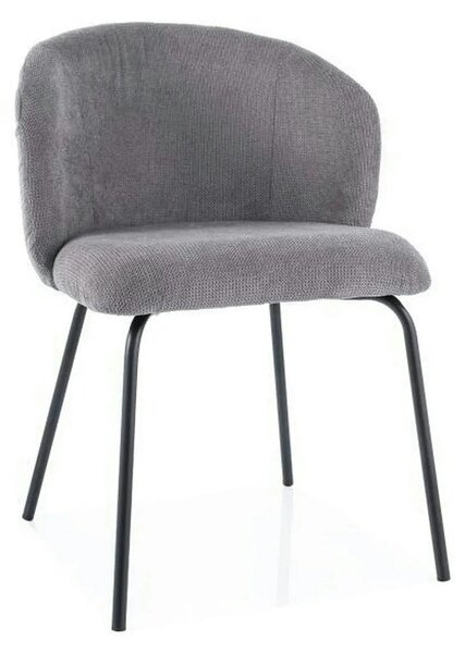 Scaun KEVIN, gri/negru, stofa clasica/metal, 57x44x79 cm