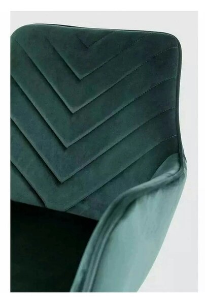 Scaun FIG, verde/negru, stofa catifelata/metal, 57x47x85 cm