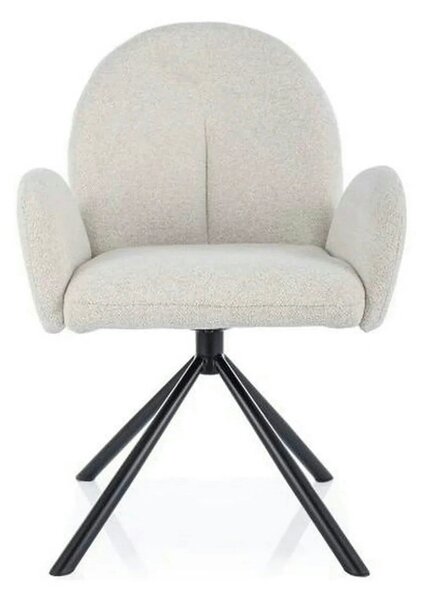 Scaun rotativ PLANET, bej/negru, stofa clasia/metal, 60x46x88 cm