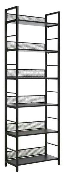 Etajera RAW R6, negru, PAL laminat/metal, 60x28x187 cm