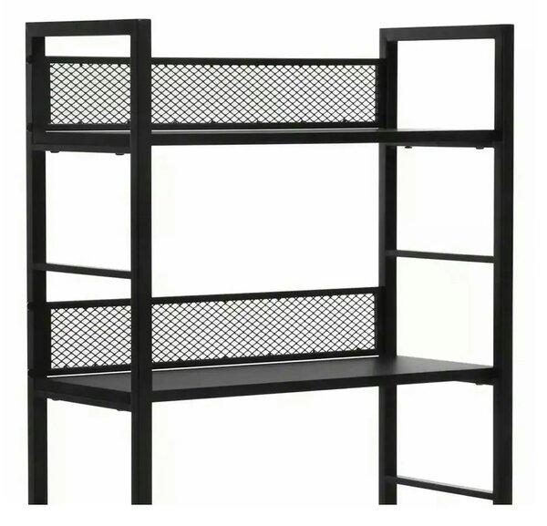 Etajera RAW R6, negru, PAL laminat/metal, 60x28x187 cm