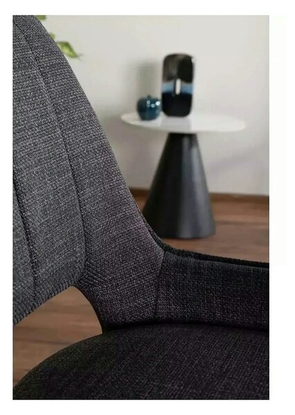 Scaun rotativ TELLO, gri/negru, stofa clasica/metal, 54x46x84 cm