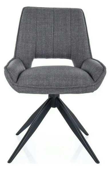 Scaun rotativ TELLO, gri/negru, stofa clasica/metal, 54x46x84 cm