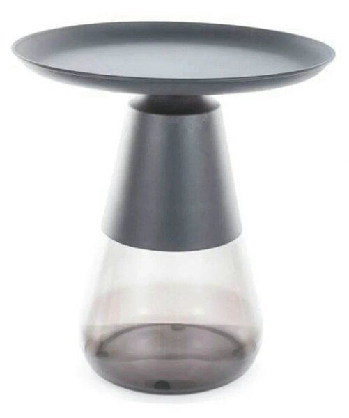 Masuta cafea TIFFANY A BLACK, negru, metal/sticla, 50x52 cm