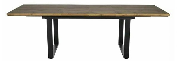 Masa bucatarie 8 persoane UMBERTO II, stejar/negru, 160/240x90x76 cm