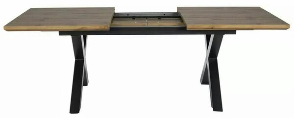 Masa de living extensibila XAVIERO II, stejar artisan/negru mat, 160-2