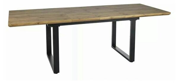 Masa bucatarie 8 persoane UMBERTO II, stejar/negru, 160/240x90x76 cm