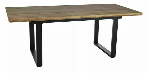 Masa bucatarie 8 persoane UMBERTO II, stejar/negru, 160/240x90x76 cm