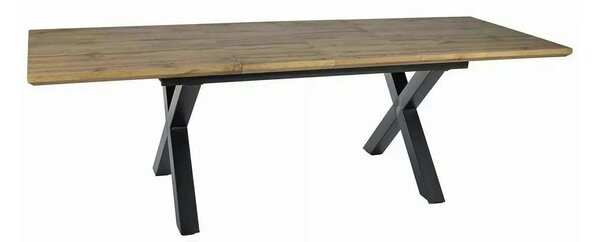 Masa de living extensibila XAVIERO II, stejar artisan/negru mat, 160-2