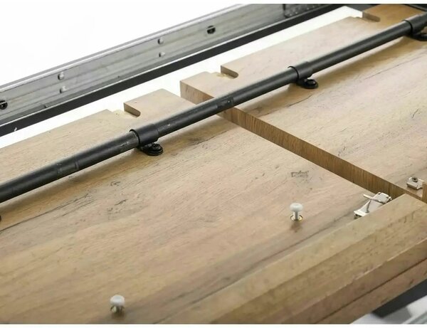 Masa bucatarie 8 persoane UMBERTO II, stejar/negru, 160/240x90x76 cm