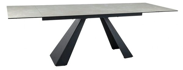 Masa extensibila SALVADORE, crem/negru, sticla/ceramica/metal, 160/240