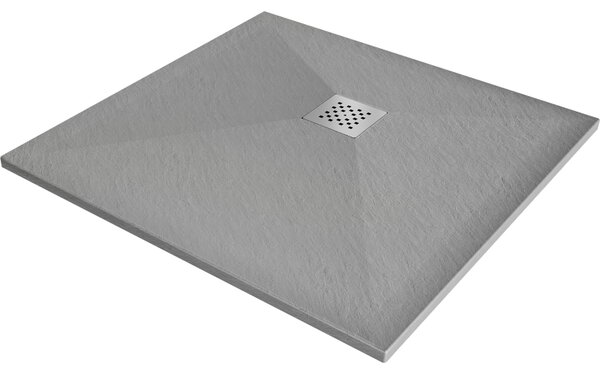 Mexen Stone+, cada pătrată din compozit mineral 70 x 70 cm, gri-beton, 44617070