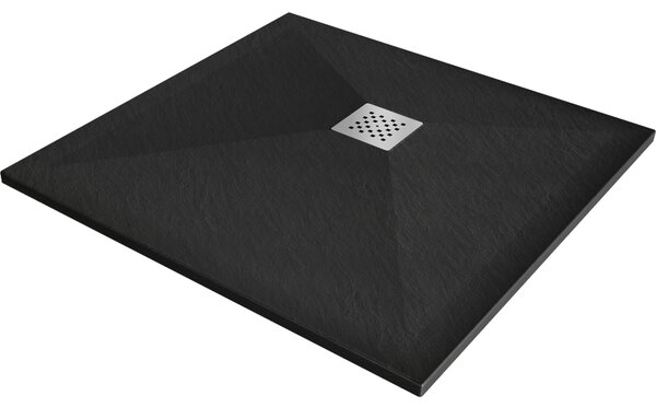 Mexen Stone+, cada pătrată din compozit mineral 70 x 70 cm, negru mat, 44707070