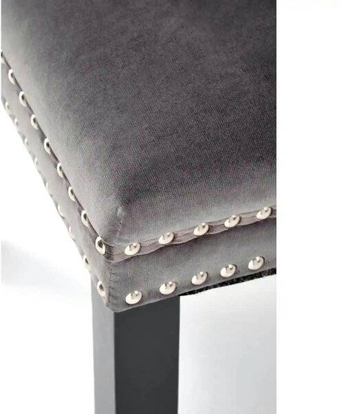 Scaun ALDA, gri/negru, stofa catifelata/lemn, 50x62x95 cm