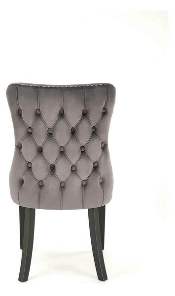 Scaun ALDA, gri/negru, stofa catifelata/lemn, 50x62x95 cm