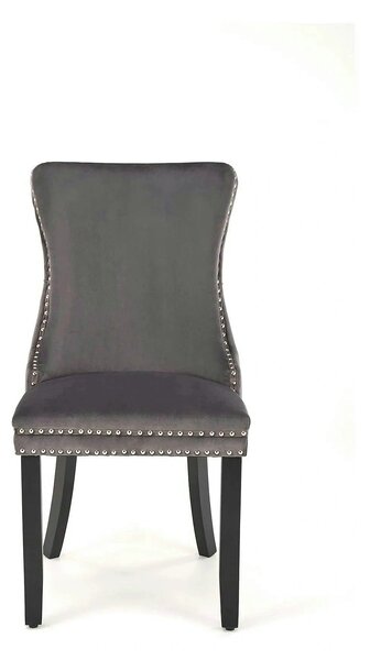 Scaun ALDA, gri/negru, stofa catifelata/lemn, 50x62x95 cm