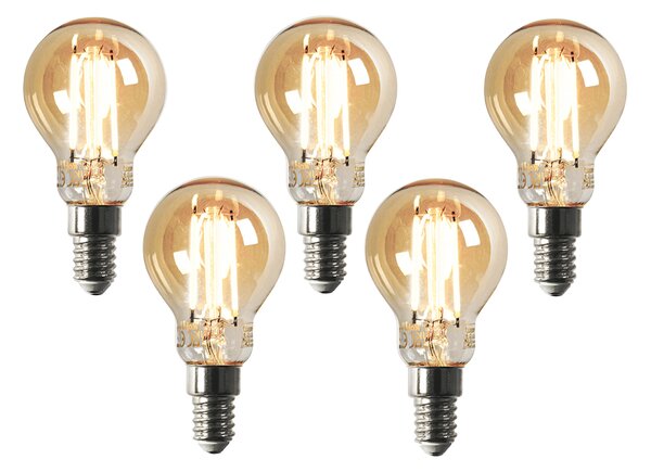 Set 5 becuri Lampă LED Smart E14 reglabilă în Kelvin P45 goldline 4,9W 470 lm 1800-4000K
