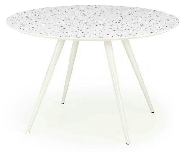 Masa ARAMIS, alb/terrazzo, 120x120x76 cm