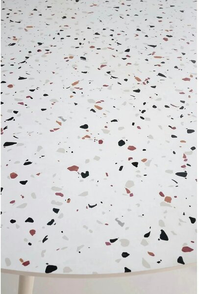Masa ARAMIS, alb/terrazzo, 120x120x76 cm