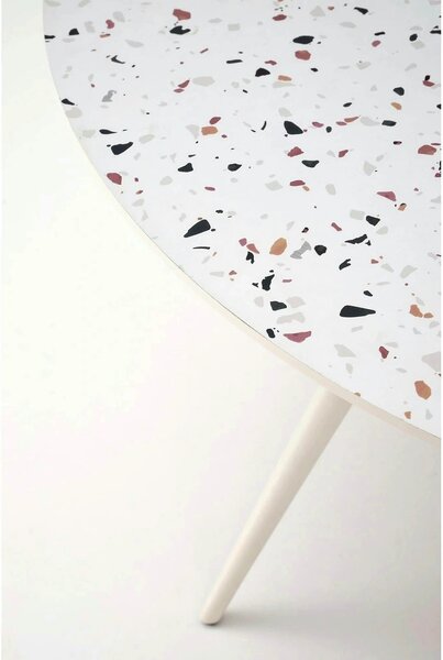Masa ARAMIS, alb/terrazzo, 120x120x76 cm