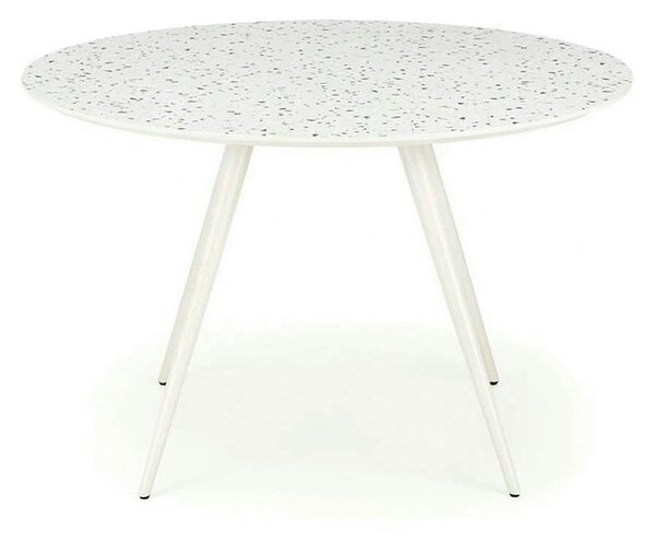 Masa ARAMIS, alb/terrazzo, 120x120x76 cm