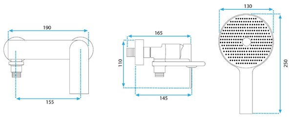 Baterie pentru cadă REA Veneta Brush Gold