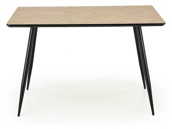 Masa BERTO, stejar/negru, 120x80x77 cm