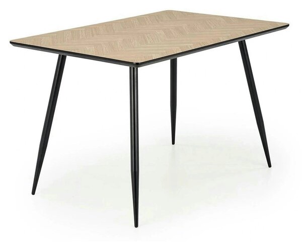 Masa BERTO, stejar/negru, 120x80x77 cm