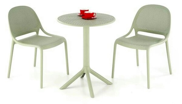 Masa CALVO, verde menta, polipropilena, 60x60x72 cm