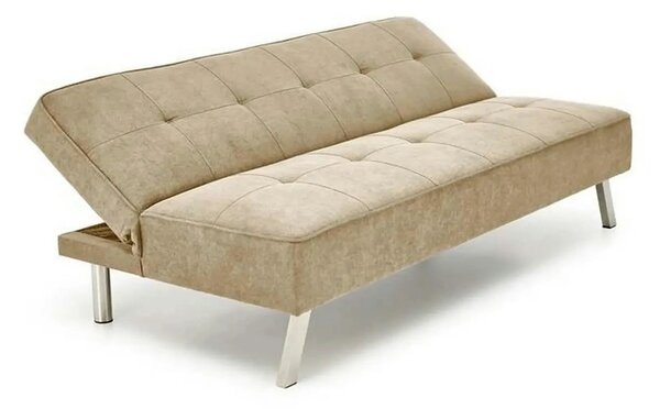 Canapea extensibila CARLITO, bej, stofa clasica/metal, 173x83/97x80 cm