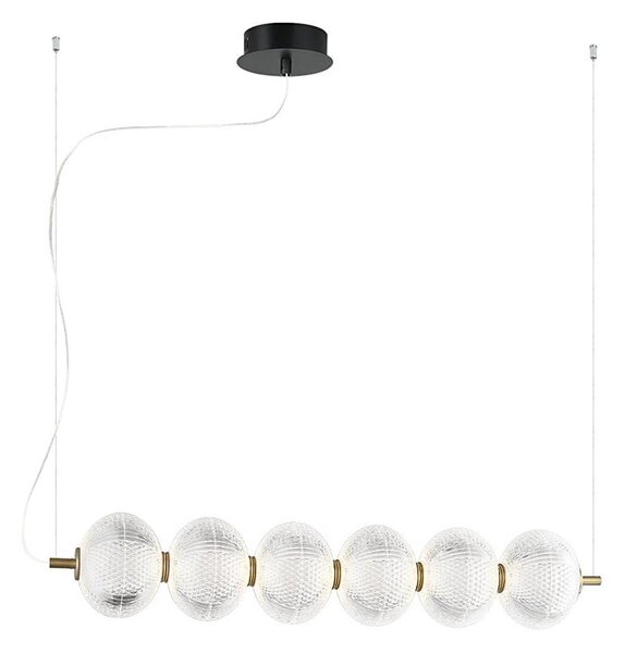 Lustră LED suspendată pe cablu PELLUCID LED/23W/230V auriu/transparent