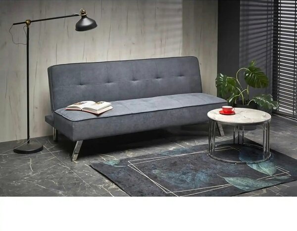Canapea extensibila CARLITO, gri, stofa clasica/metal, 173x83/97x80 cm